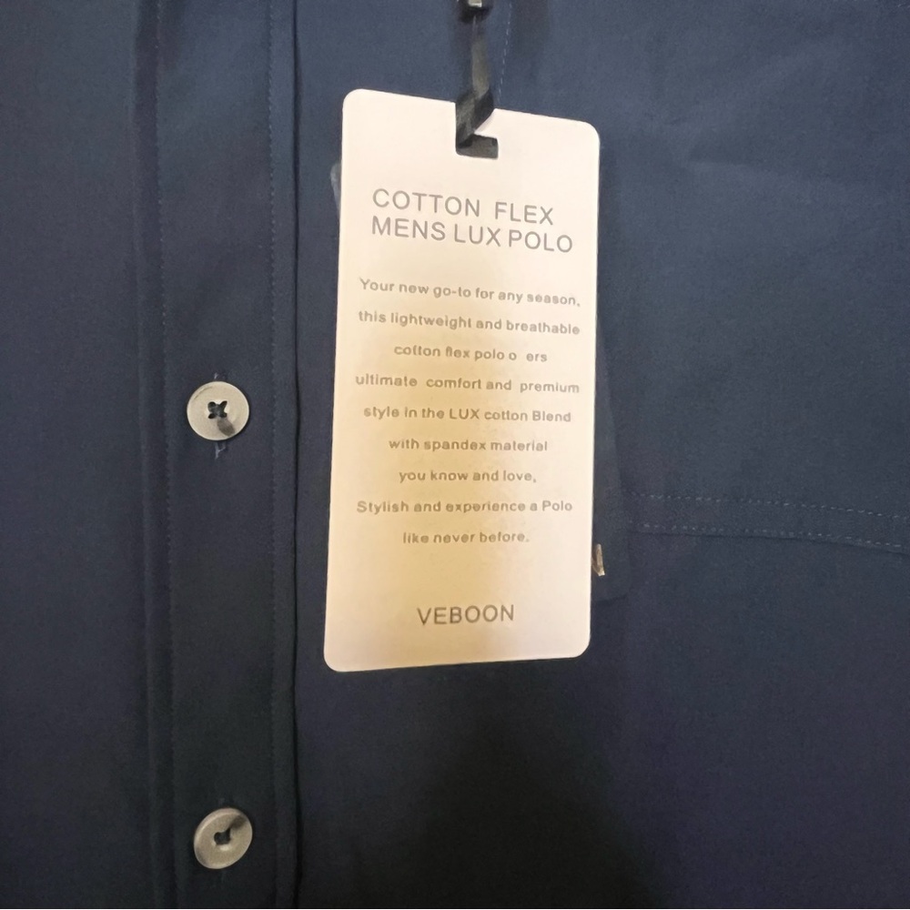 NWT Veboon Navy Blue Short Sleeve Button Down Shirt Men's XL - Picture 5 of 10